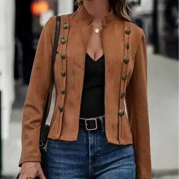 Brown Casual Women's Coat - Picture 3 of 3